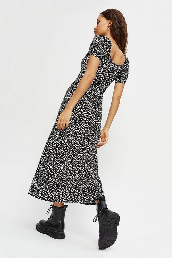 Dorothy Perkins Petite Mono Leopard Square Neck Midi Dress 3