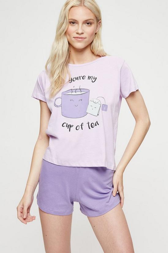 Dorothy Perkins You're My Cup Of T And Shorts PJ 1