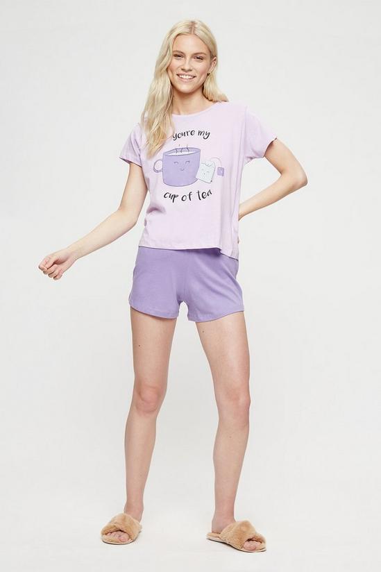 Dorothy Perkins You're My Cup Of T And Shorts PJ 2