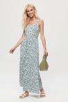 Dorothy Perkins Ivory Blue Floral Strappy Tiered Maxi thumbnail 2