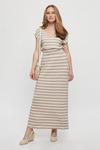 Dorothy Perkins Taupe Stripe Roll Sleeve Maxi Dress thumbnail 2