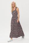 Dorothy Perkins Black Pink Floral Strappy Tiered Maxi thumbnail 1