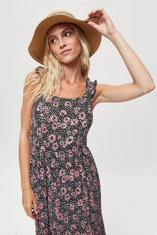 Dorothy Perkins Black Pink Floral Strappy Tiered Maxi 2
