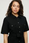 Dorothy Perkins Black Utility Belted Mini Shirt Dress thumbnail 4