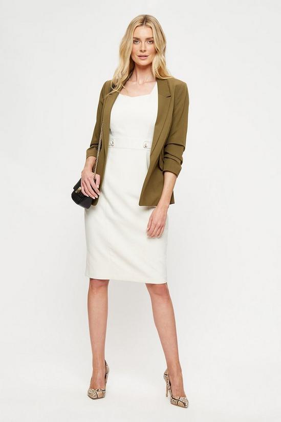 Dorothy Perkins Beige Tailored Button Tab Dress 2