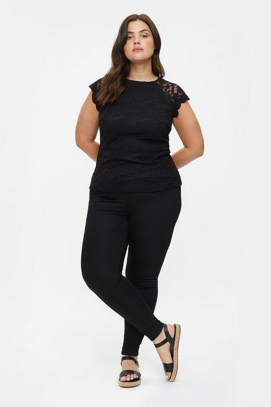 Dorothy Perkins Curve Black Lace Shell Top 4