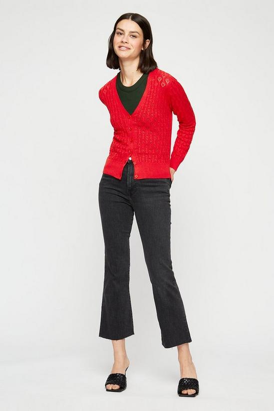 Dorothy Perkins Red Pointelle Heart Cardigan 2