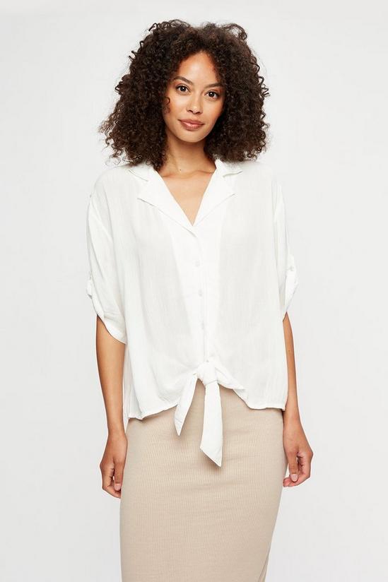 Dorothy Perkins Ivory Tie Front Shirt 1