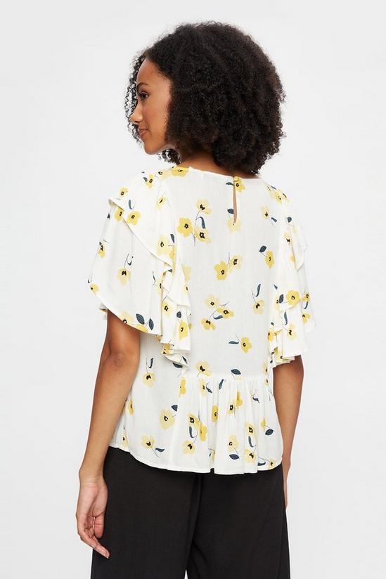 Dorothy Perkins Tall Yellow Floral Shirred Top 3
