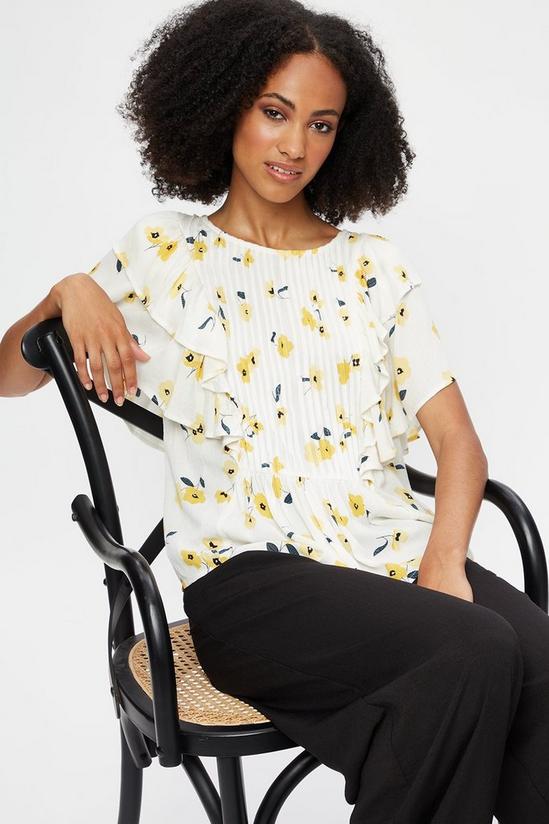 Dorothy Perkins Tall Yellow Floral Shirred Top 4