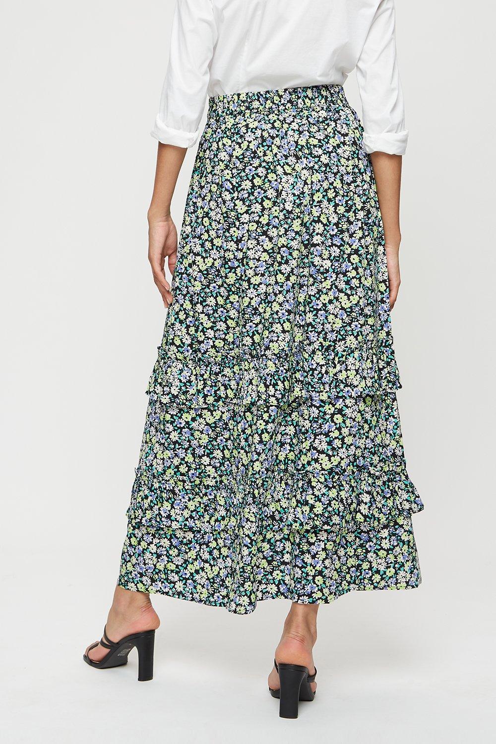 Tall Multi Ditsy Floral Midi Skirt
