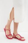 Dorothy Perkins Wide Fit Leather Pink Justine Tube Sandal thumbnail 1
