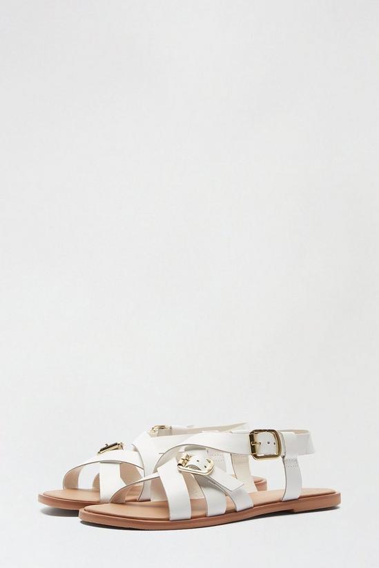 Dorothy Perkins Leather White Janie Double Buckle Sandal 2