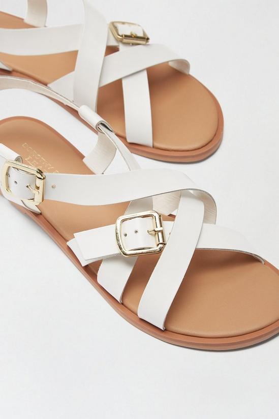 Dorothy Perkins Leather White Janie Double Buckle Sandal 3