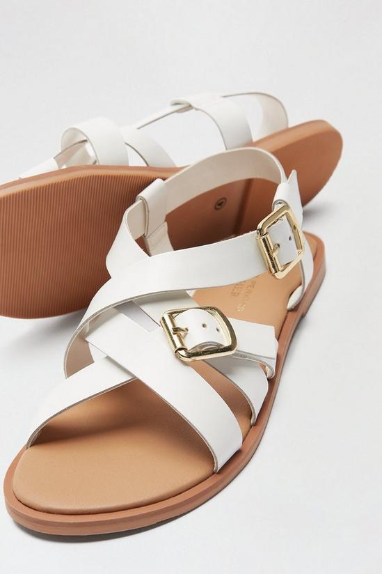 Dorothy Perkins Leather White Janie Double Buckle Sandal 4