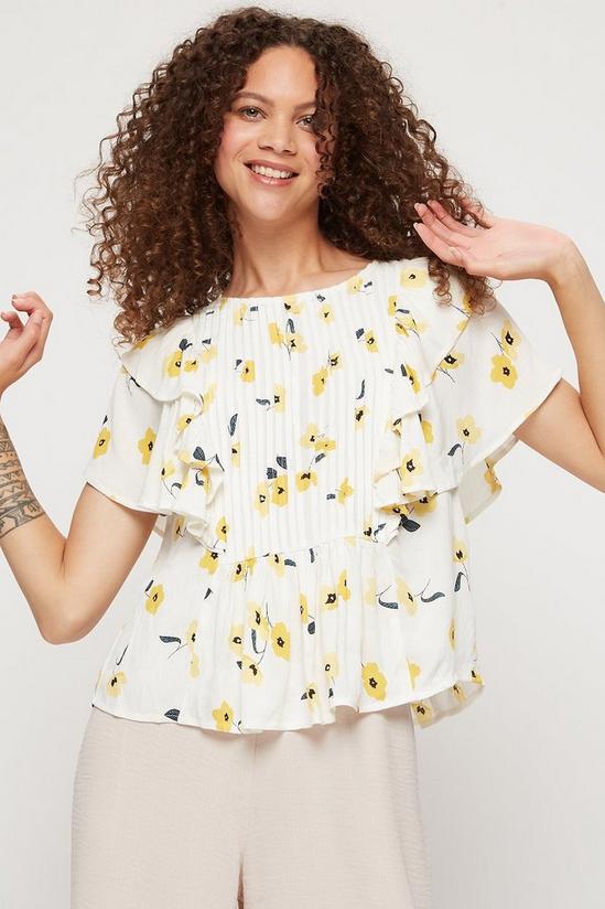 Dorothy Perkins Petite Yellow Floral Ss Top 1