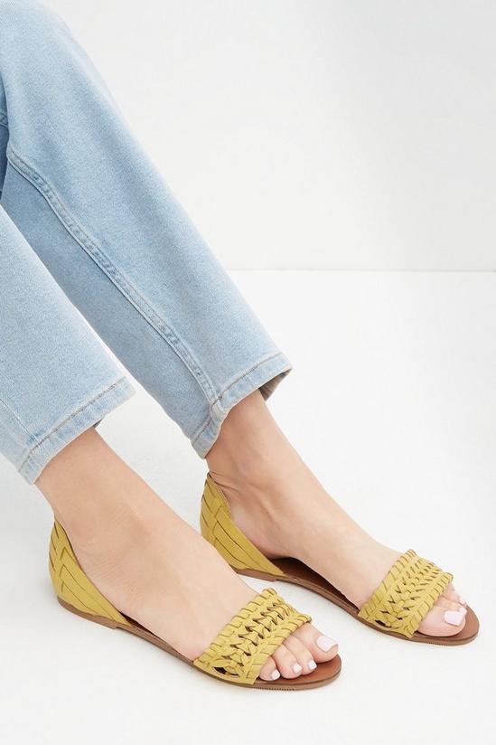 Dorothy Perkins Leather Yellow Jingly Weave Sandals 1
