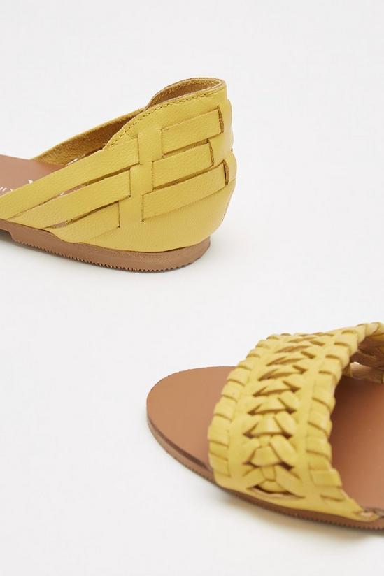 Dorothy Perkins Leather Yellow Jingly Weave Sandals 4