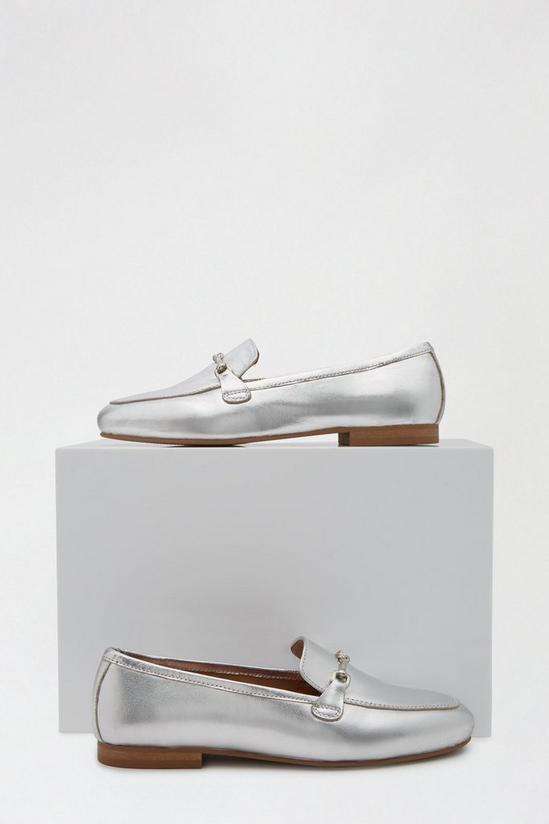 Dorothy Perkins Leather Silver Liza Snaffle Loafer 3