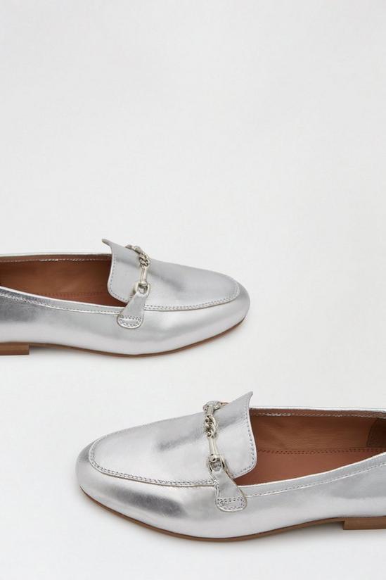 Dorothy Perkins Leather Silver Liza Snaffle Loafer 4