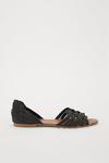 Dorothy Perkins Wide Fit Leather Black Jinxie Weave Sandals thumbnail 2