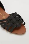 Dorothy Perkins Wide Fit Leather Black Jinxie Weave Sandals thumbnail 3