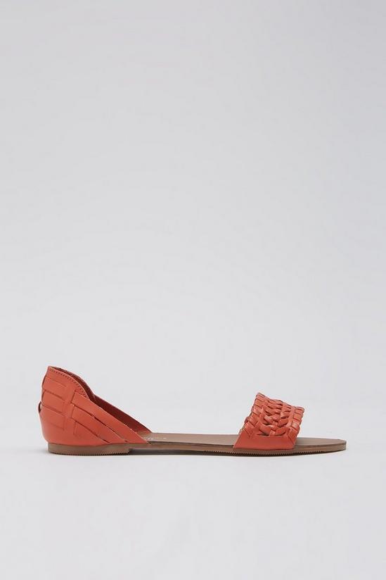 Dorothy Perkins Wide Fit Leather Red Jingly Weave Sandals 2