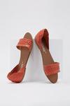 Dorothy Perkins Wide Fit Leather Red Jingly Weave Sandals thumbnail 3