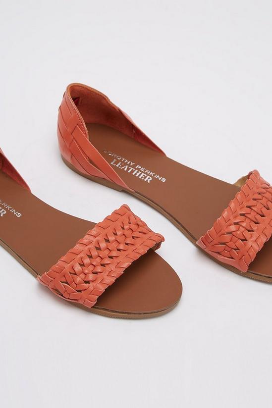 Dorothy Perkins Wide Fit Leather Red Jingly Weave Sandals 4