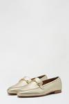 Dorothy Perkins Wide Fit Leather Gold Liza Snaffle Loafer thumbnail 2