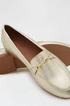 Dorothy Perkins Wide Fit Leather Gold Liza Snaffle Loafer thumbnail 3