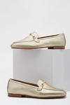 Dorothy Perkins Wide Fit Leather Gold Liza Snaffle Loafer thumbnail 4