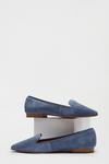 Dorothy Perkins Suede Navy Led Cut Point Loafer thumbnail 3