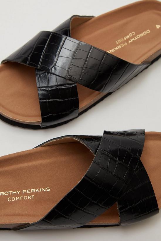 Dorothy Perkins Comfort Black Flora Footbed Sandals 3