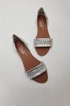 Dorothy Perkins Wide Fit Leather Silver Jingly Weave Sandals thumbnail 2