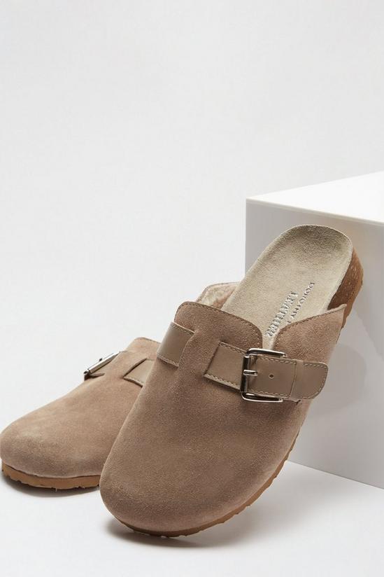 Dorothy Perkins Suede Taupe Hula Warm Lined Buckle Mule 4