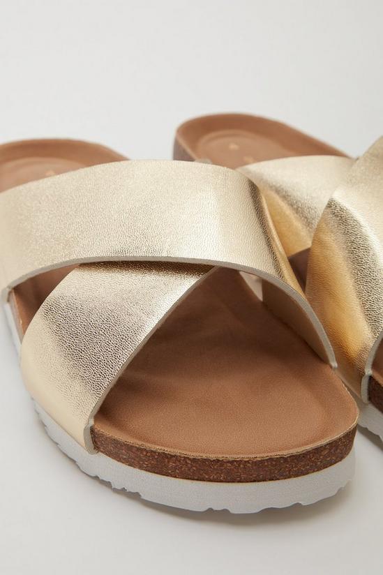 Dorothy Perkins Comfort Gold Flora Footbed Sandals 3