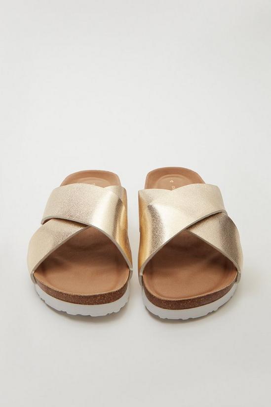 Dorothy Perkins Comfort Gold Flora Footbed Sandals 4