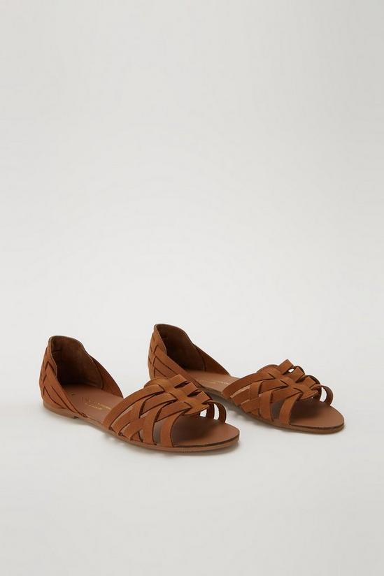Dorothy Perkins Leather Tan Jinxie Weave Sandals 4