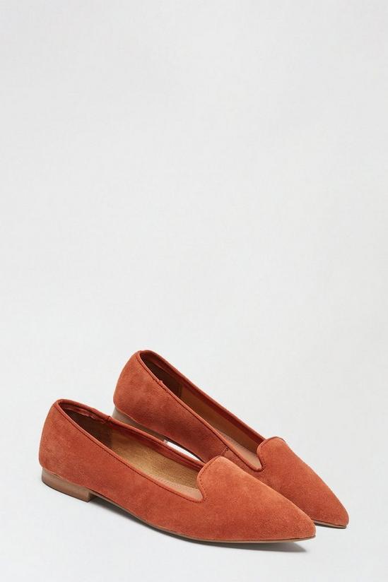 Dorothy Perkins Suede Tan Led Cut Point Loafer 3