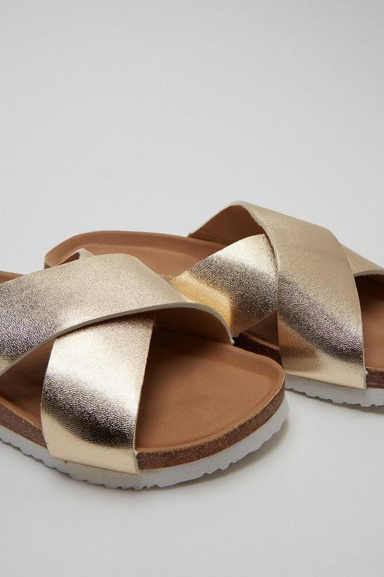 Dorothy Perkins Comfort Gold Flora Footbed Sandals 3