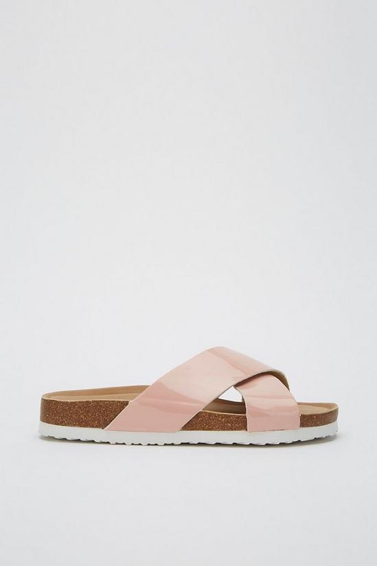 Dorothy Perkins Wide Fit Comfort Blush Flora Footbed Sandals 2