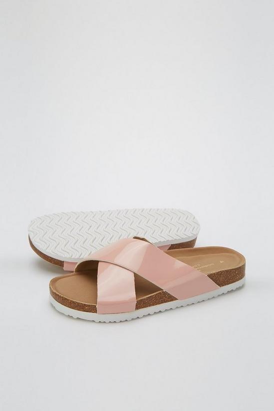 Dorothy Perkins Wide Fit Comfort Blush Flora Footbed Sandals 4
