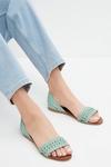 Dorothy Perkins Wide Fit Leather Mint Jingly Weave Sandals thumbnail 1