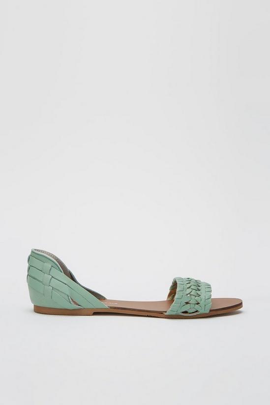Dorothy Perkins Wide Fit Leather Mint Jingly Weave Sandals 2