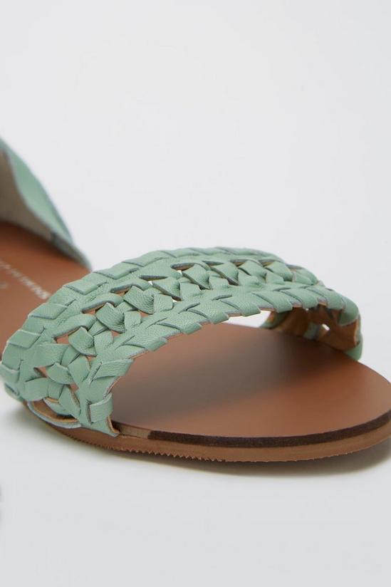 Dorothy Perkins Wide Fit Leather Mint Jingly Weave Sandals 3