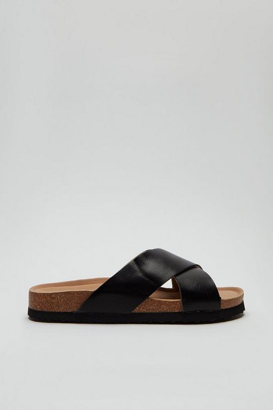 Dorothy Perkins Wide Fit Comfort Black Flora Footbed Sandals 2