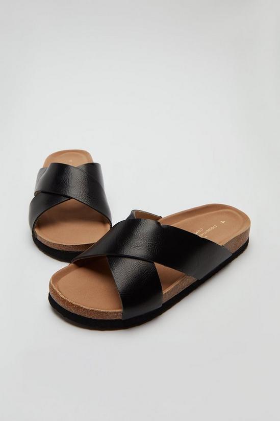 Dorothy Perkins Wide Fit Comfort Black Flora Footbed Sandals 4