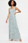Dorothy Perkins Tall Ivory And Blue Floral Strappy Tier Maxi thumbnail 1