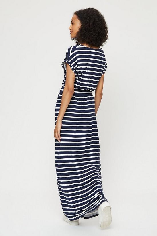 Dorothy Perkins Tall Navy Stripe Roll Sleeve Maxi Dress 3